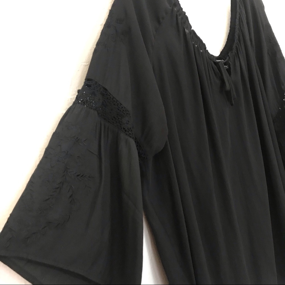 TORRID/PEASANT BLOUSE/BLACK/2X/E14